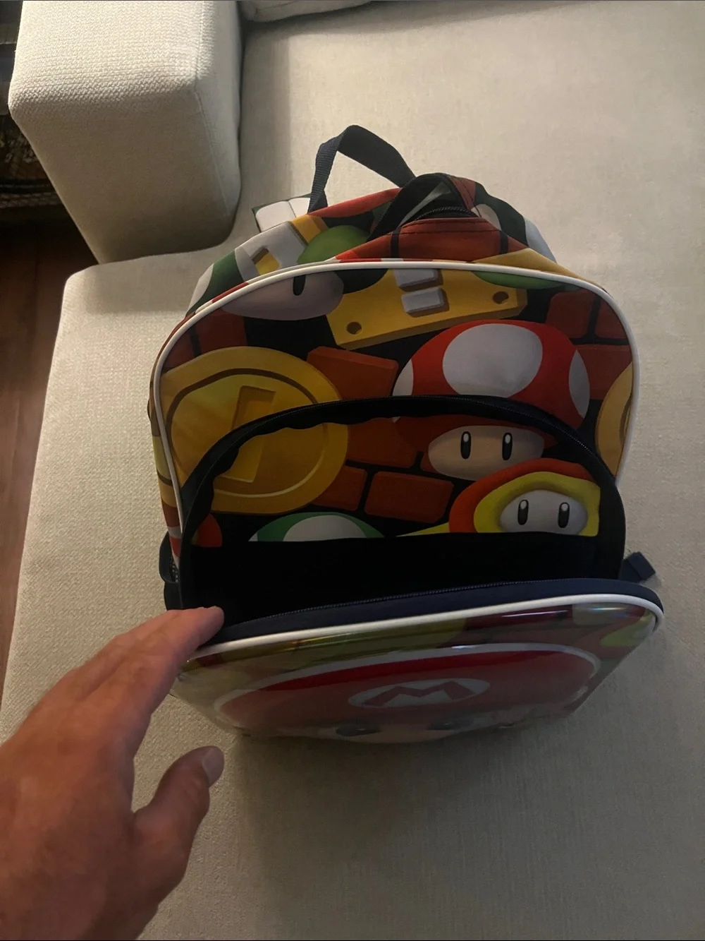 Nintendo Super Mario Red Yellow Kids Backpack with Character Face